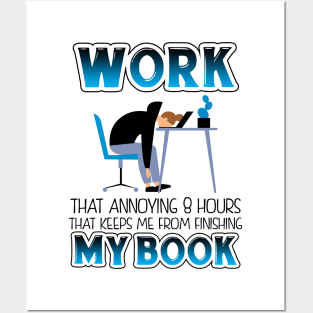 Funny Work T-shirt For Book Lovers Posters and Art